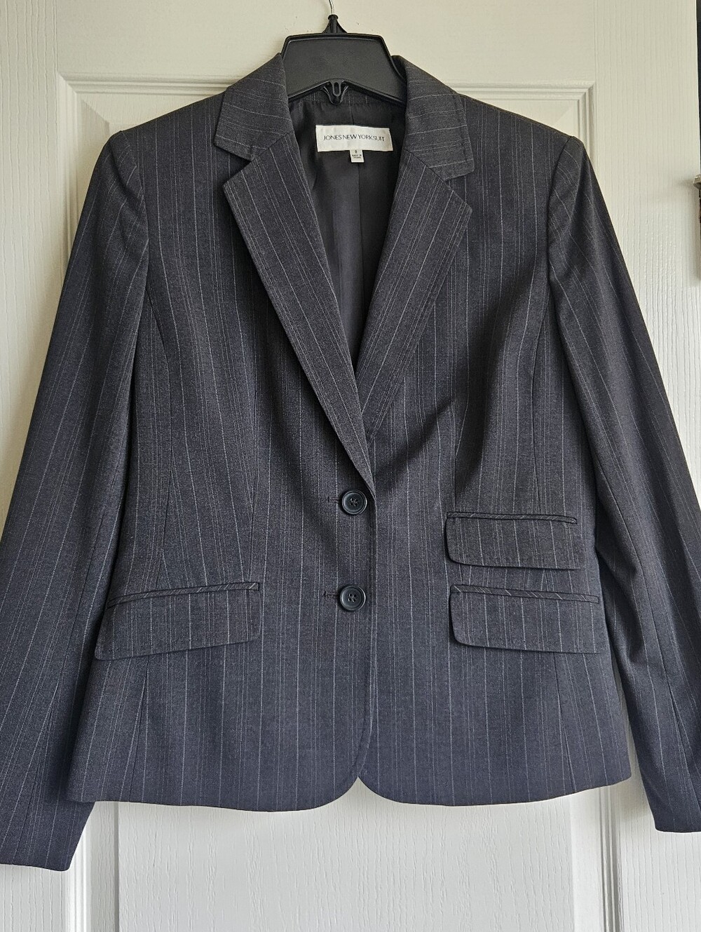 Jones New York Charcoal Pinstripe Suit Jacket